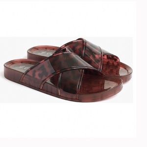 J Crew tortoise jelly sandals, size 8